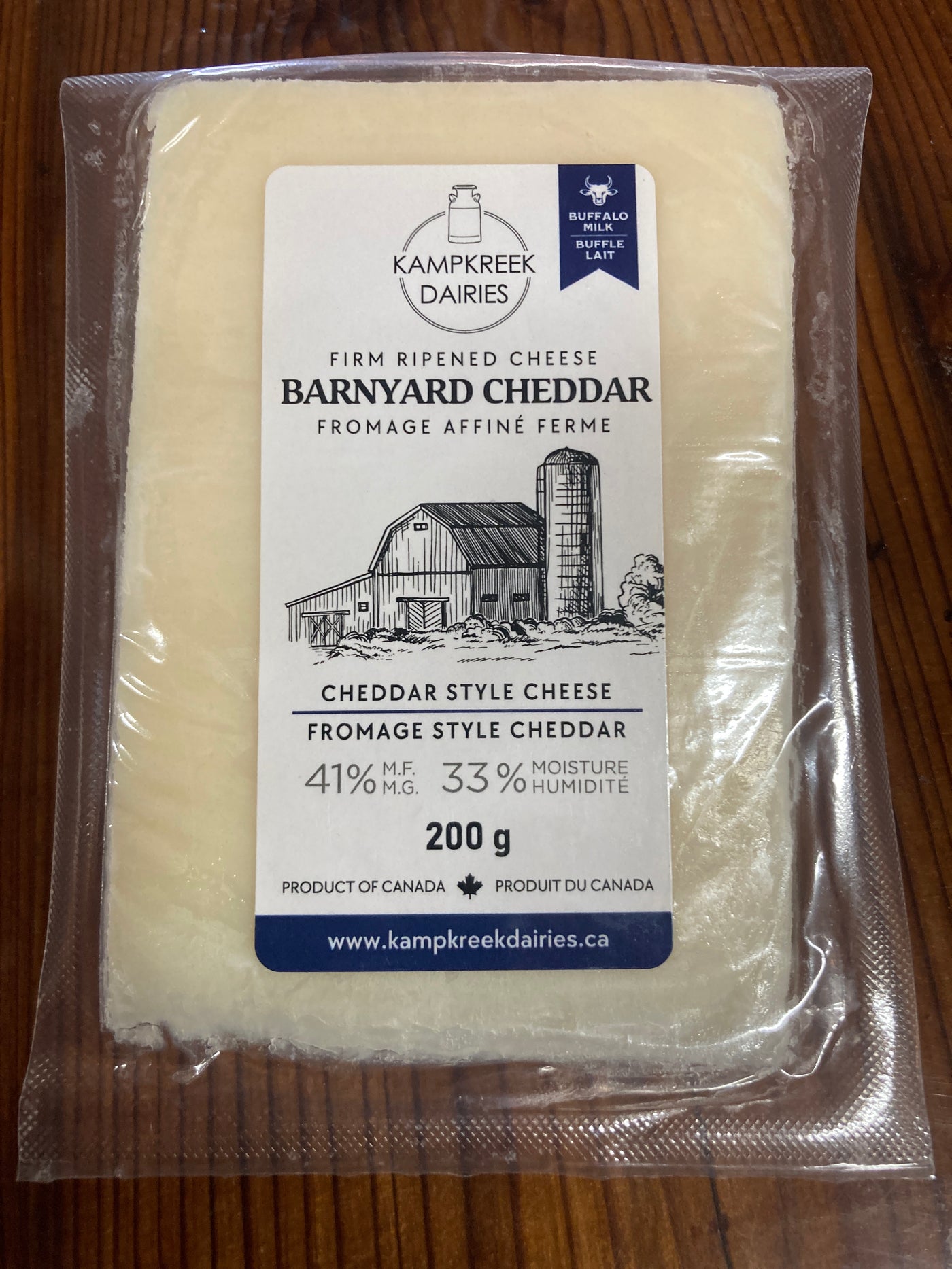 Buffalo Raw Milk Cheddar Barnyard Cheddar 200g