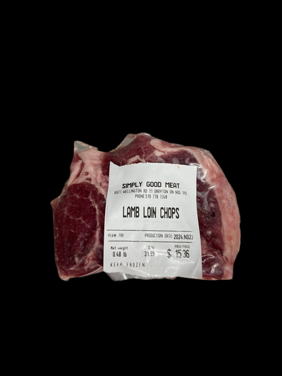 100% Grass-Fed Lamb Loin Chops Package.