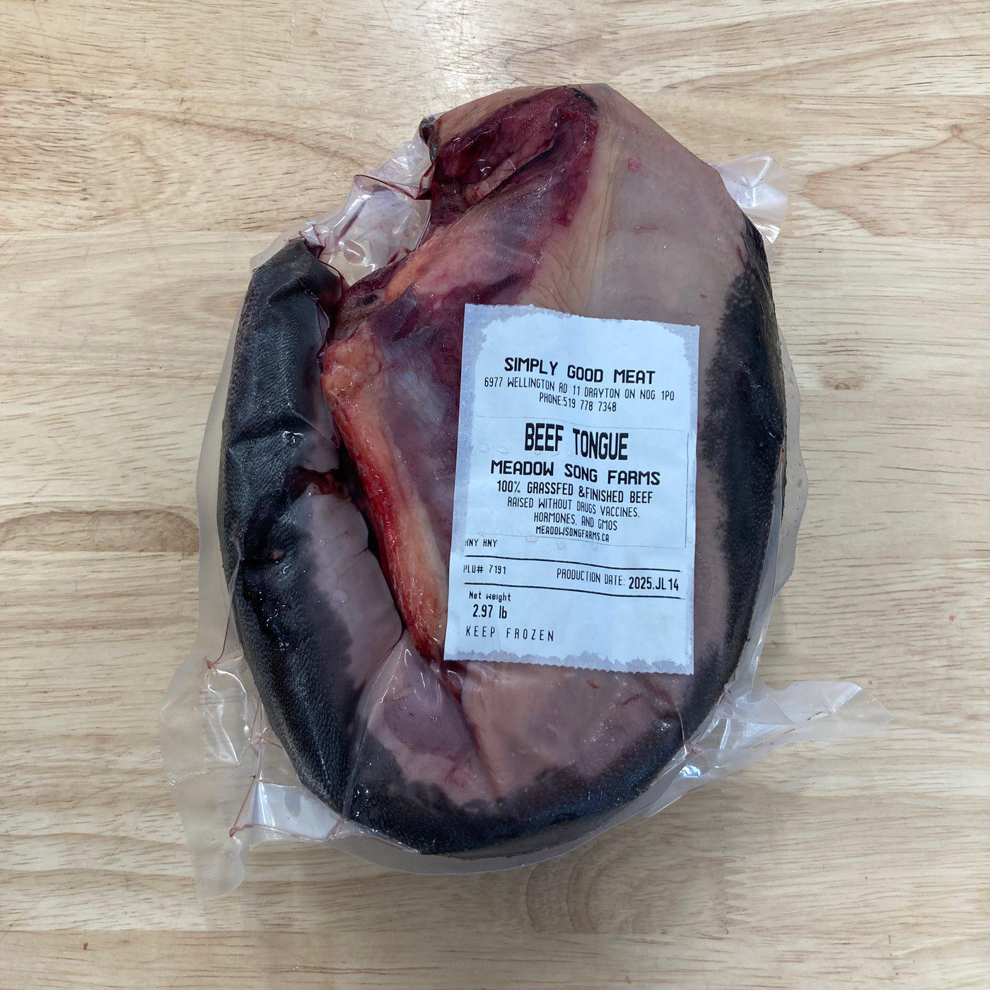 100% Grassfed-Fed Beef Tongue