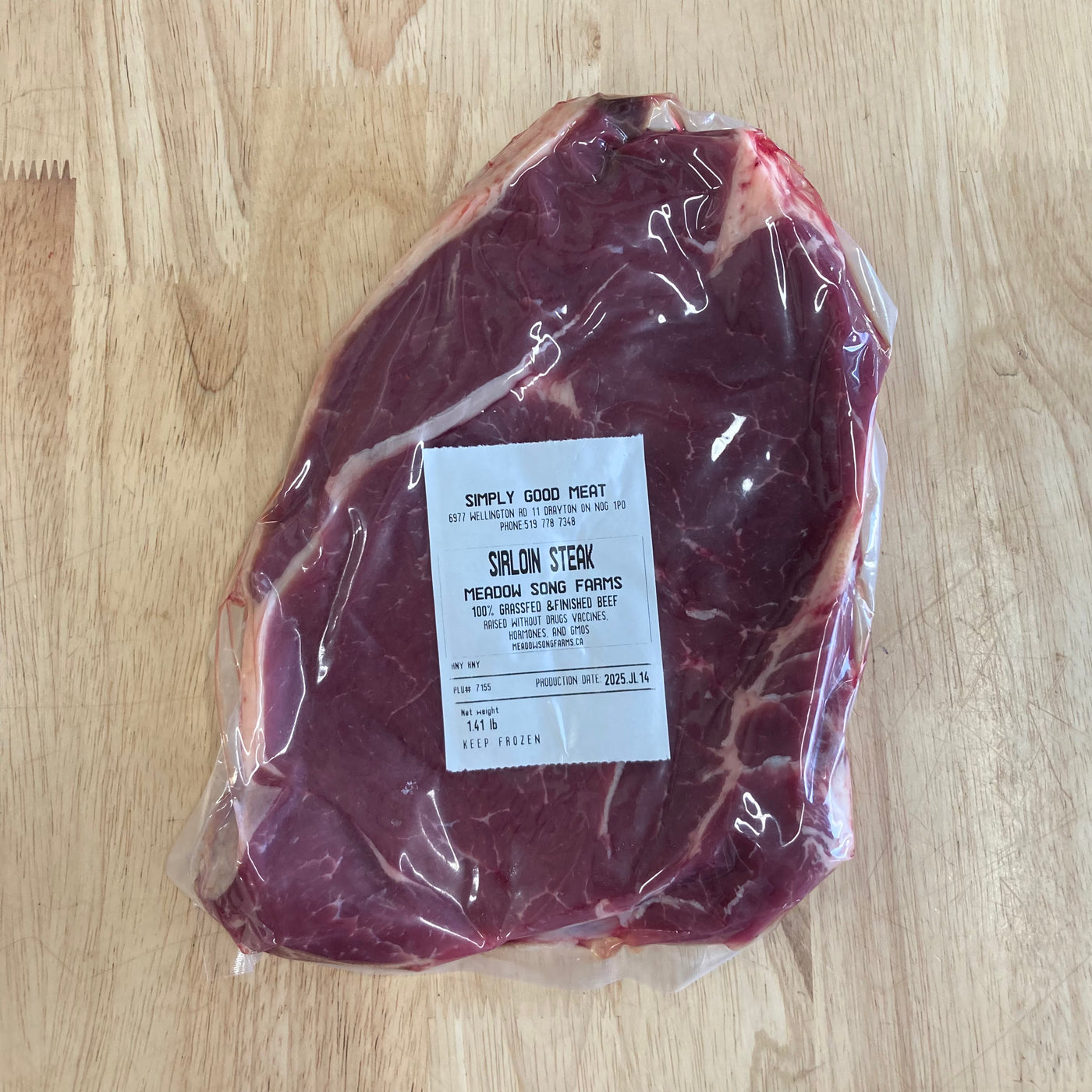 100% Grassfed-fed Beef Sirloin Steak