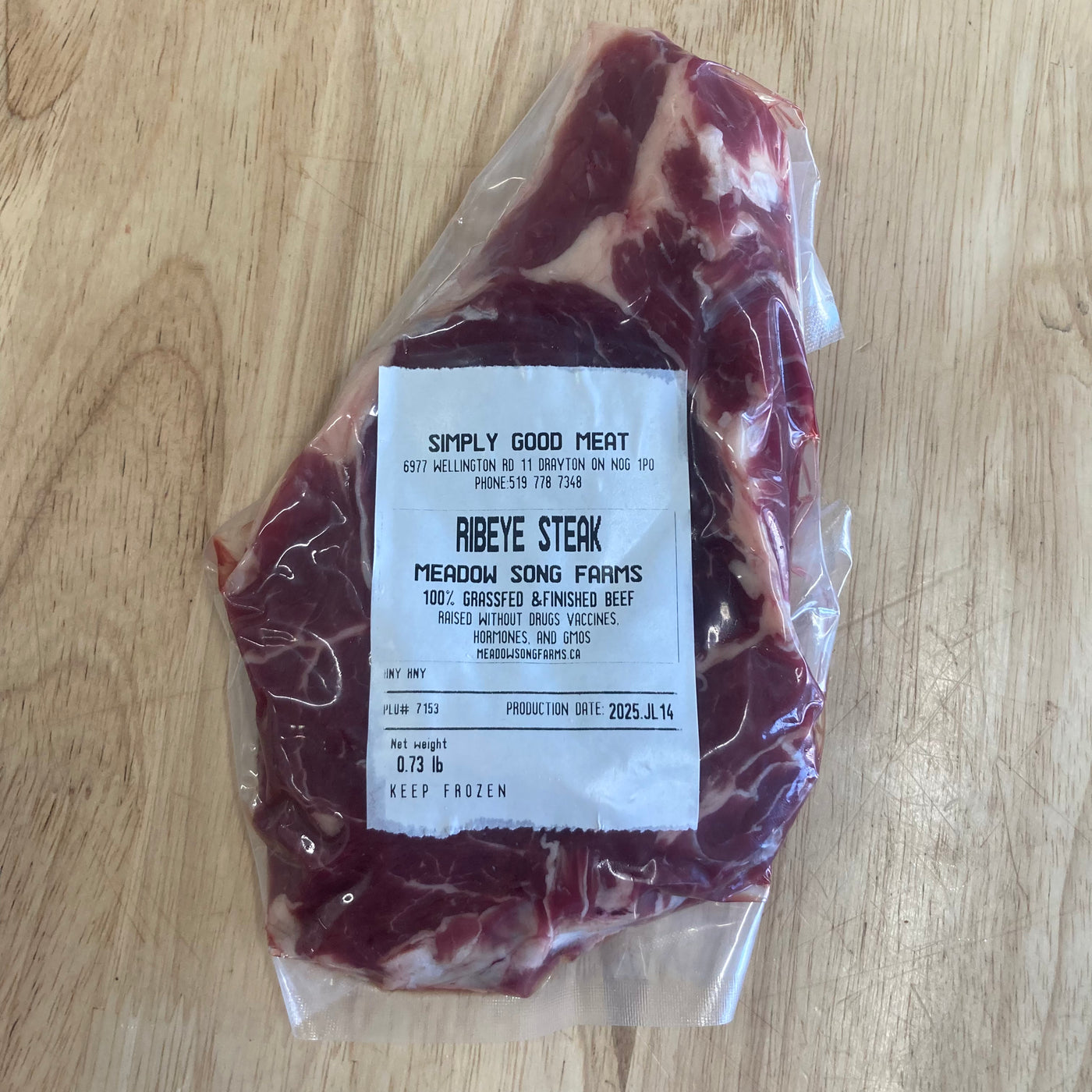 100% Grass-Fed Beef Ribeye Steak