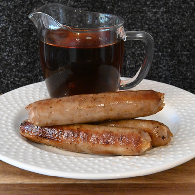 Pastured Pork Maple Breakfast Sausages, made with genuine Canadian maple syrup.