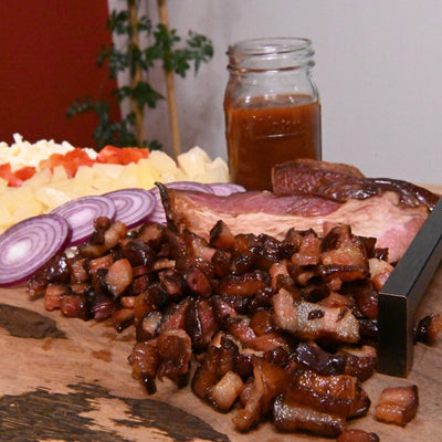 Pastured Pork Maple Bacon Ends finely chopped.